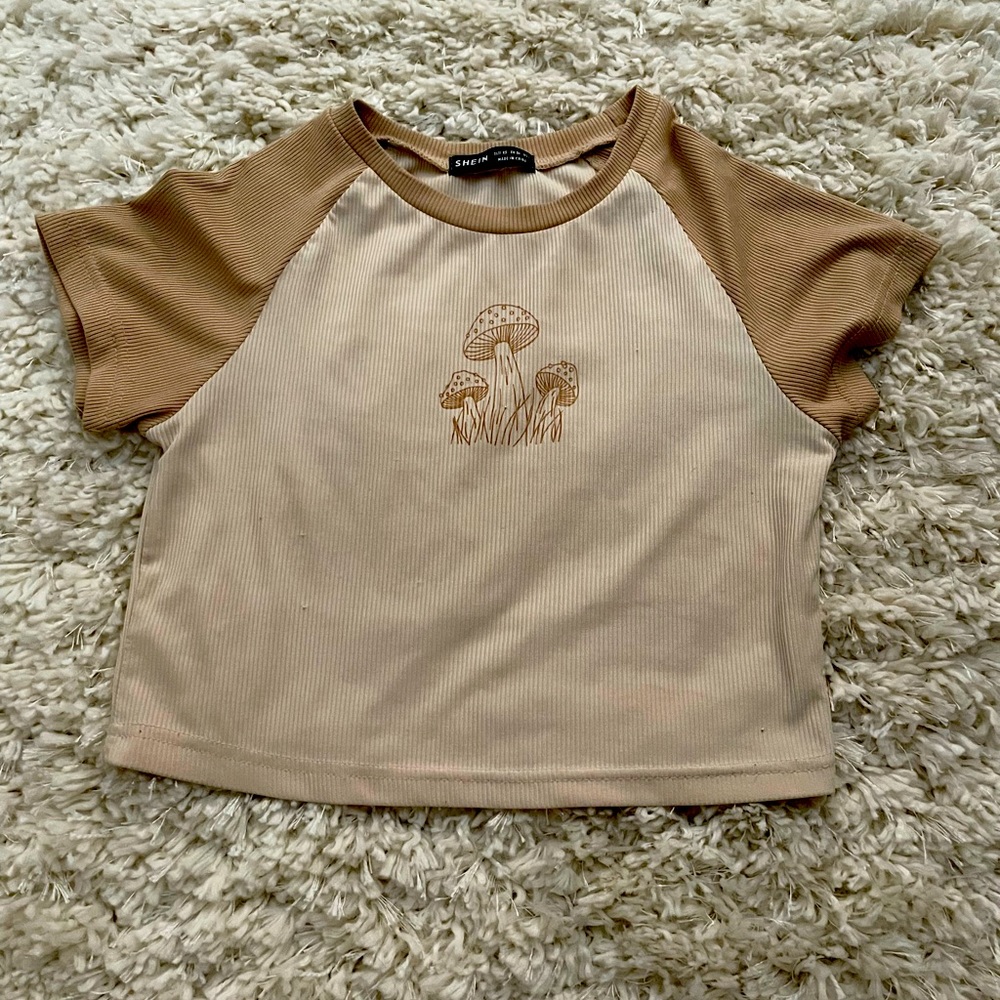 Woman’s brown crop top shirt